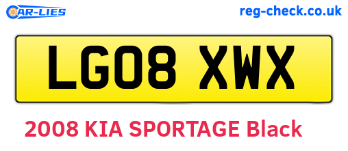 LG08XWX are the vehicle registration plates.
