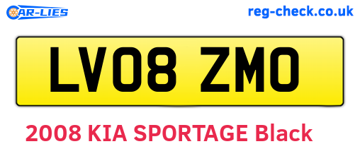 LV08ZMO are the vehicle registration plates.