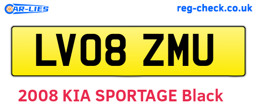 LV08ZMU are the vehicle registration plates.