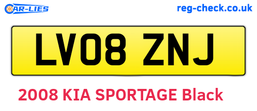 LV08ZNJ are the vehicle registration plates.