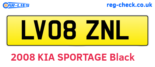 LV08ZNL are the vehicle registration plates.