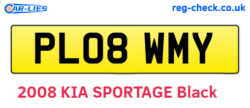 PL08WMY are the vehicle registration plates.