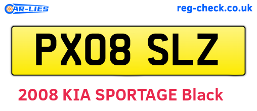 PX08SLZ are the vehicle registration plates.