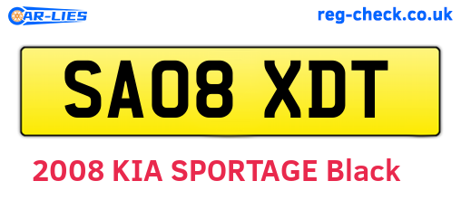SA08XDT are the vehicle registration plates.