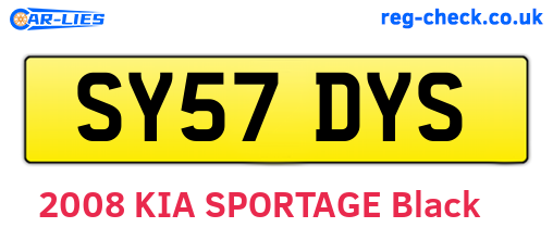 SY57DYS are the vehicle registration plates.
