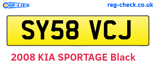 SY58VCJ are the vehicle registration plates.