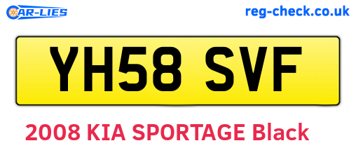 YH58SVF are the vehicle registration plates.