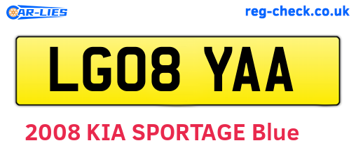LG08YAA are the vehicle registration plates.