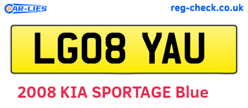 LG08YAU are the vehicle registration plates.