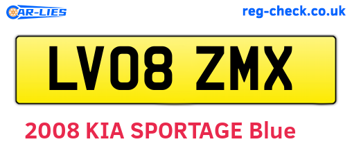 LV08ZMX are the vehicle registration plates.
