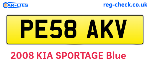 PE58AKV are the vehicle registration plates.