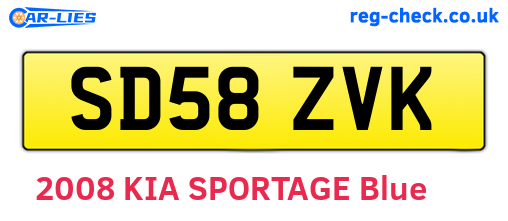 SD58ZVK are the vehicle registration plates.