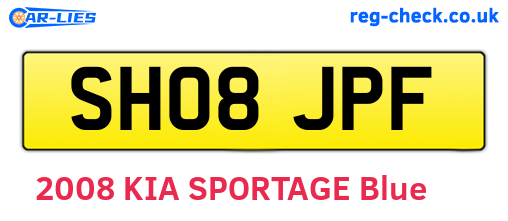 SH08JPF are the vehicle registration plates.