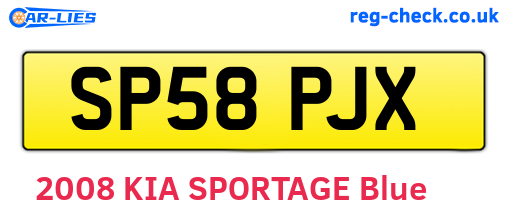 SP58PJX are the vehicle registration plates.