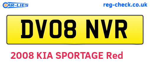 DV08NVR are the vehicle registration plates.