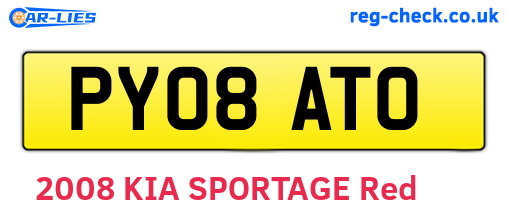 PY08ATO are the vehicle registration plates.
