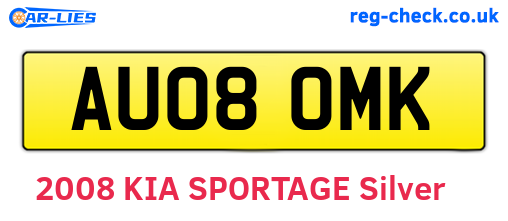 AU08OMK are the vehicle registration plates.