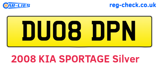 DU08DPN are the vehicle registration plates.
