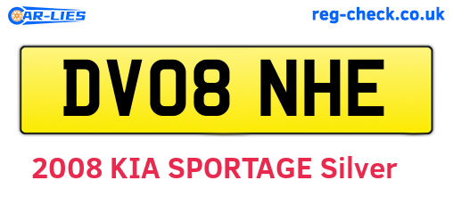 DV08NHE are the vehicle registration plates.