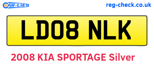 LD08NLK are the vehicle registration plates.