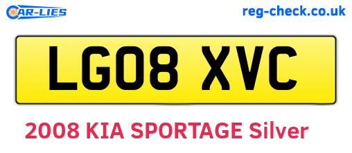 LG08XVC are the vehicle registration plates.