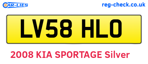 LV58HLO are the vehicle registration plates.
