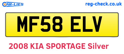 MF58ELV are the vehicle registration plates.