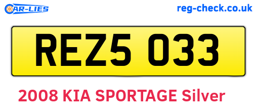 REZ5033 are the vehicle registration plates.