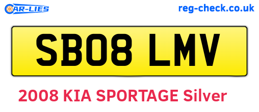 SB08LMV are the vehicle registration plates.