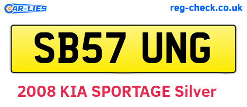 SB57UNG are the vehicle registration plates.
