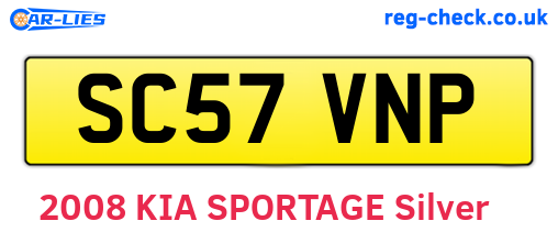 SC57VNP are the vehicle registration plates.