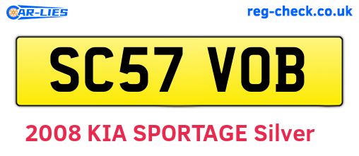 SC57VOB are the vehicle registration plates.