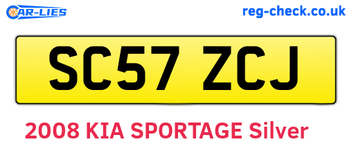 SC57ZCJ are the vehicle registration plates.