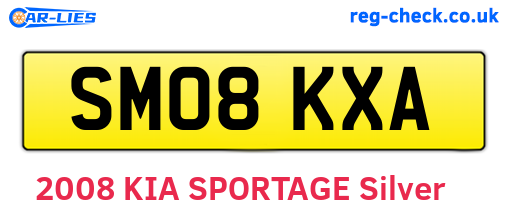 SM08KXA are the vehicle registration plates.