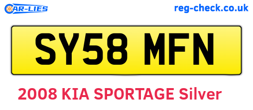SY58MFN are the vehicle registration plates.