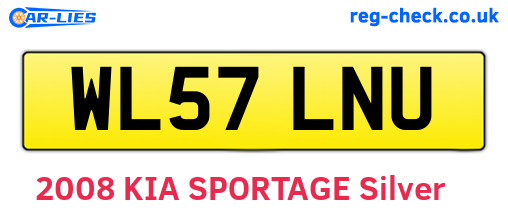 WL57LNU are the vehicle registration plates.