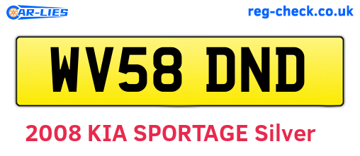 WV58DND are the vehicle registration plates.