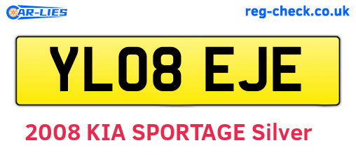 YL08EJE are the vehicle registration plates.