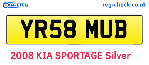 YR58MUB are the vehicle registration plates.