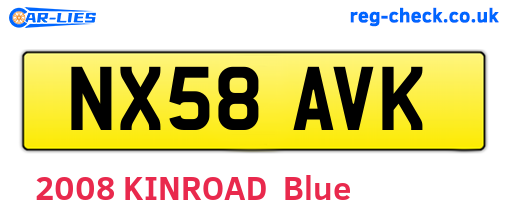 NX58AVK are the vehicle registration plates.