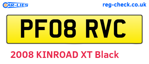 PF08RVC are the vehicle registration plates.