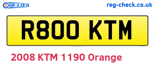 R800KTM are the vehicle registration plates.