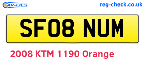 SF08NUM are the vehicle registration plates.