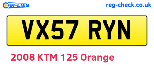 VX57RYN are the vehicle registration plates.