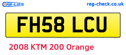 FH58LCU are the vehicle registration plates.