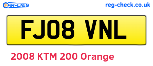FJ08VNL are the vehicle registration plates.
