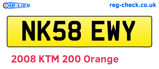 NK58EWY are the vehicle registration plates.