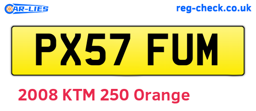 PX57FUM are the vehicle registration plates.