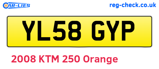 YL58GYP are the vehicle registration plates.