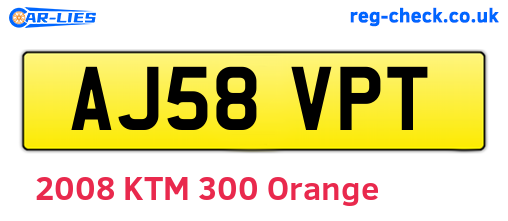AJ58VPT are the vehicle registration plates.